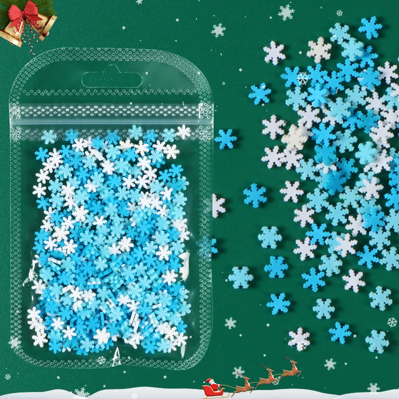 

10G Polymer Clay Resin Filling Christmas Slime Flake For Epoxy Resin Shaker Filler Xmas Snowflake Sprinkle Slices DIY Craft Gift