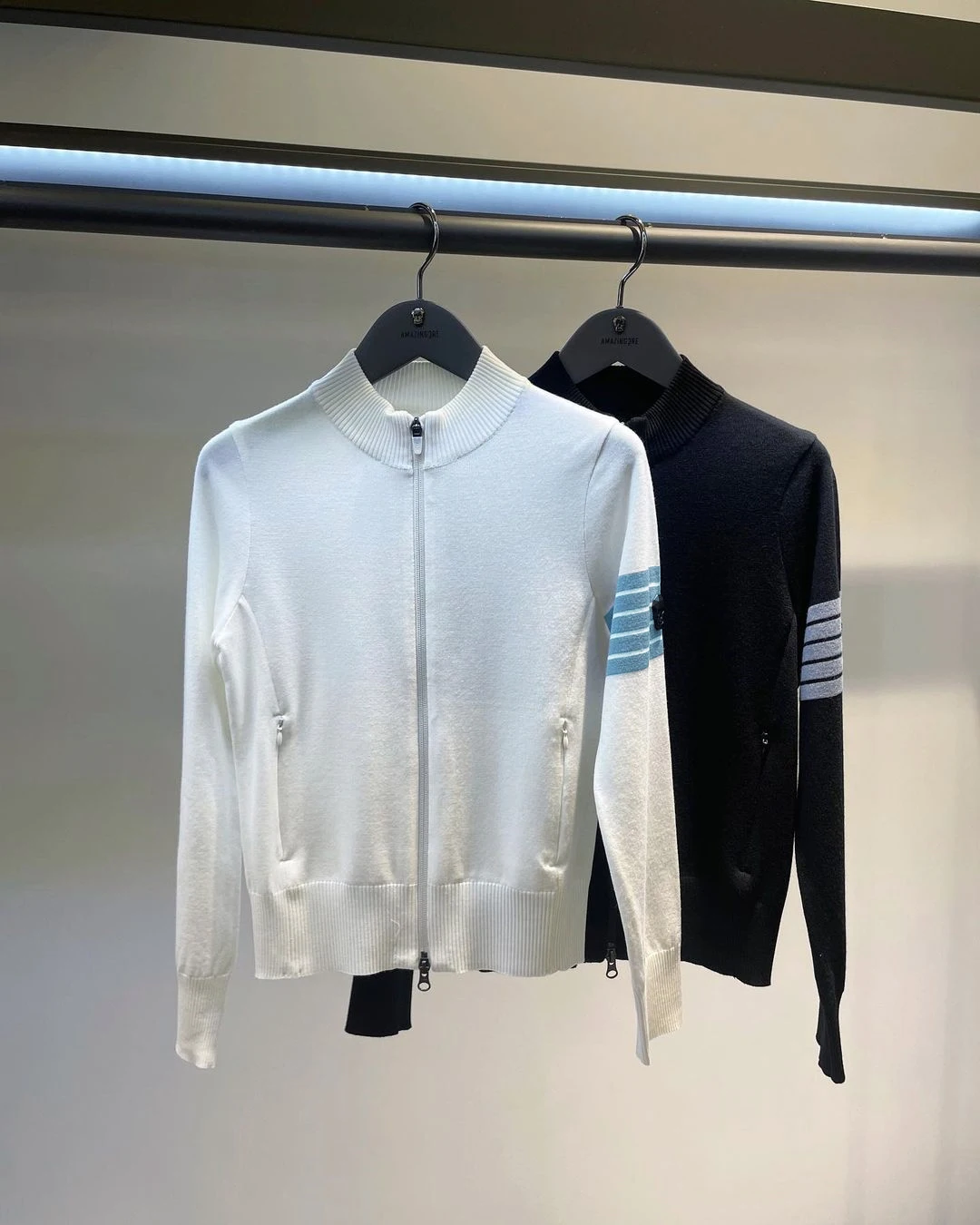 

Женская трикотажная куртка с длинным рукавом, демисезонная Однослойная модная верхняя одежда для гольфа на молнии, вязаный свитер, женская одежда