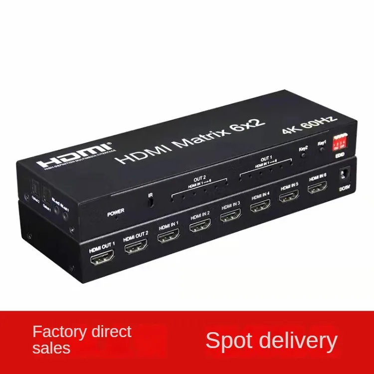 4k@60hz Hdmi Hd Matrix Switcher 6×2 Video Wall Controller Processor