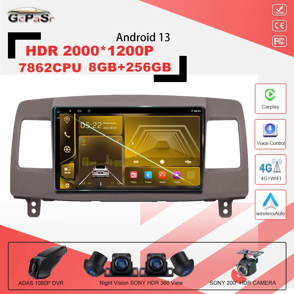 

Android 13 7862CPU Qualcomm Snapdragon навигация GPS для Toyota Mark II 9 X110 2000 - 2007 Радио Dvd Carplay мультимедийный плеер