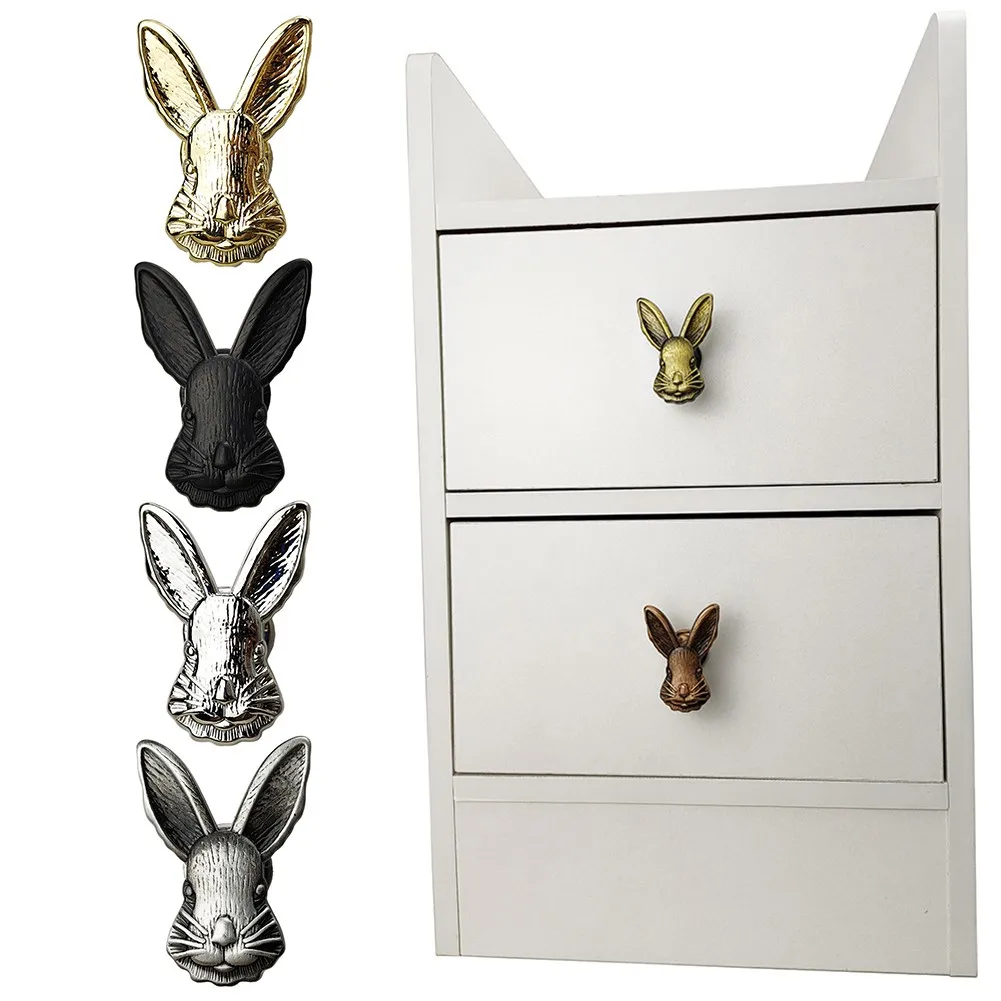 

1pc Nordic Style Rabbit-Shape 4.9x3.5cm Cabinet Door Handle Drawer Pulls Solid Brass Furniture Decor Hardware Accessories