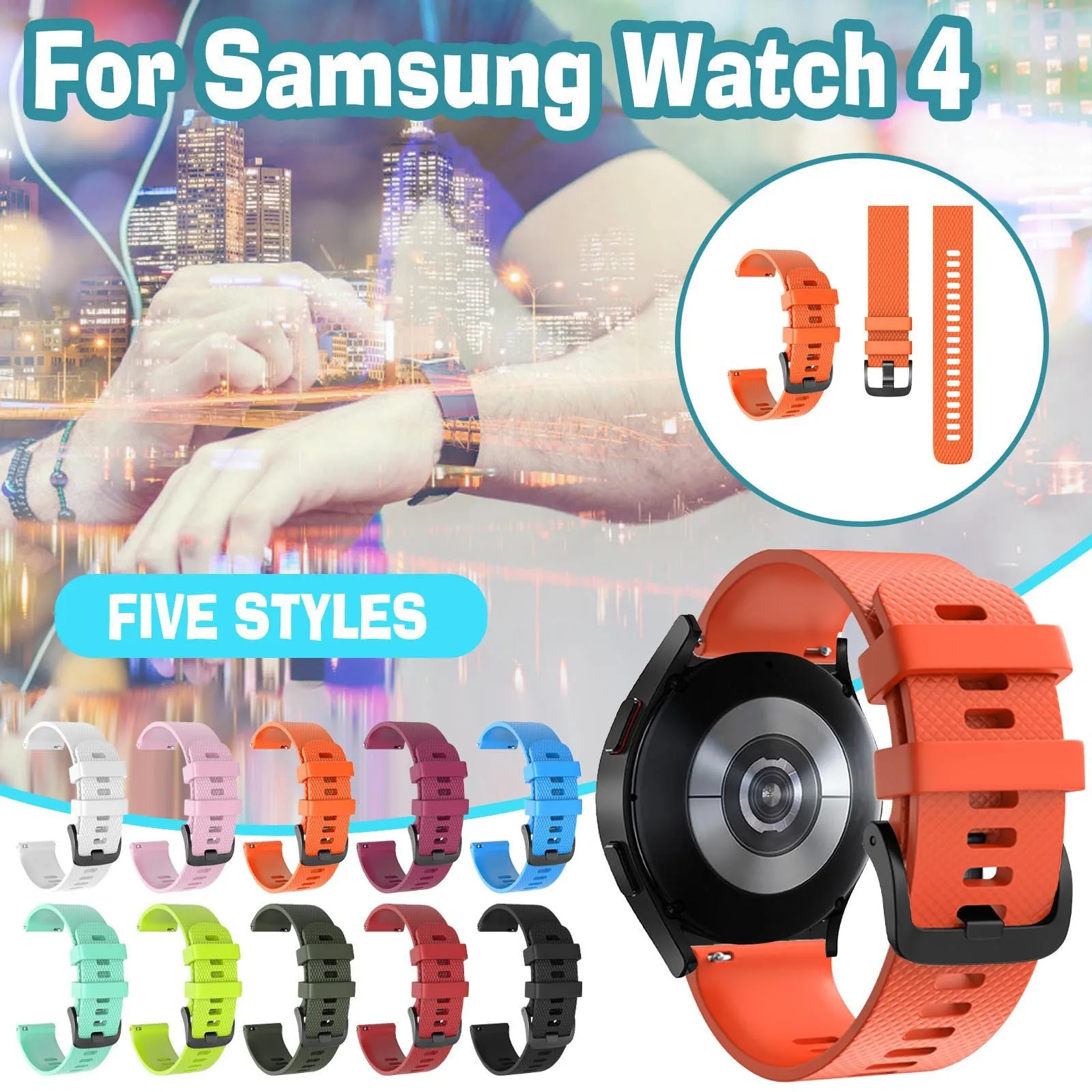 

Совместим с Samsung Galaxy Watch4 / Watch4 Classic diamondшаблон, силиконовый сменный ремешок, высокое качество, поддержка умных часов