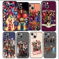 avengers marvel women hero for apple iphone 13 12 11 pro max mini xs max x xr 6 7 8 plus 5s se2020 soft black phone case fundas