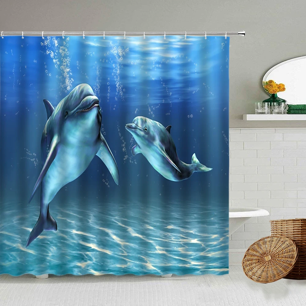 Занавеска для душа с изображением океана и пляжа тропические пальмы морская