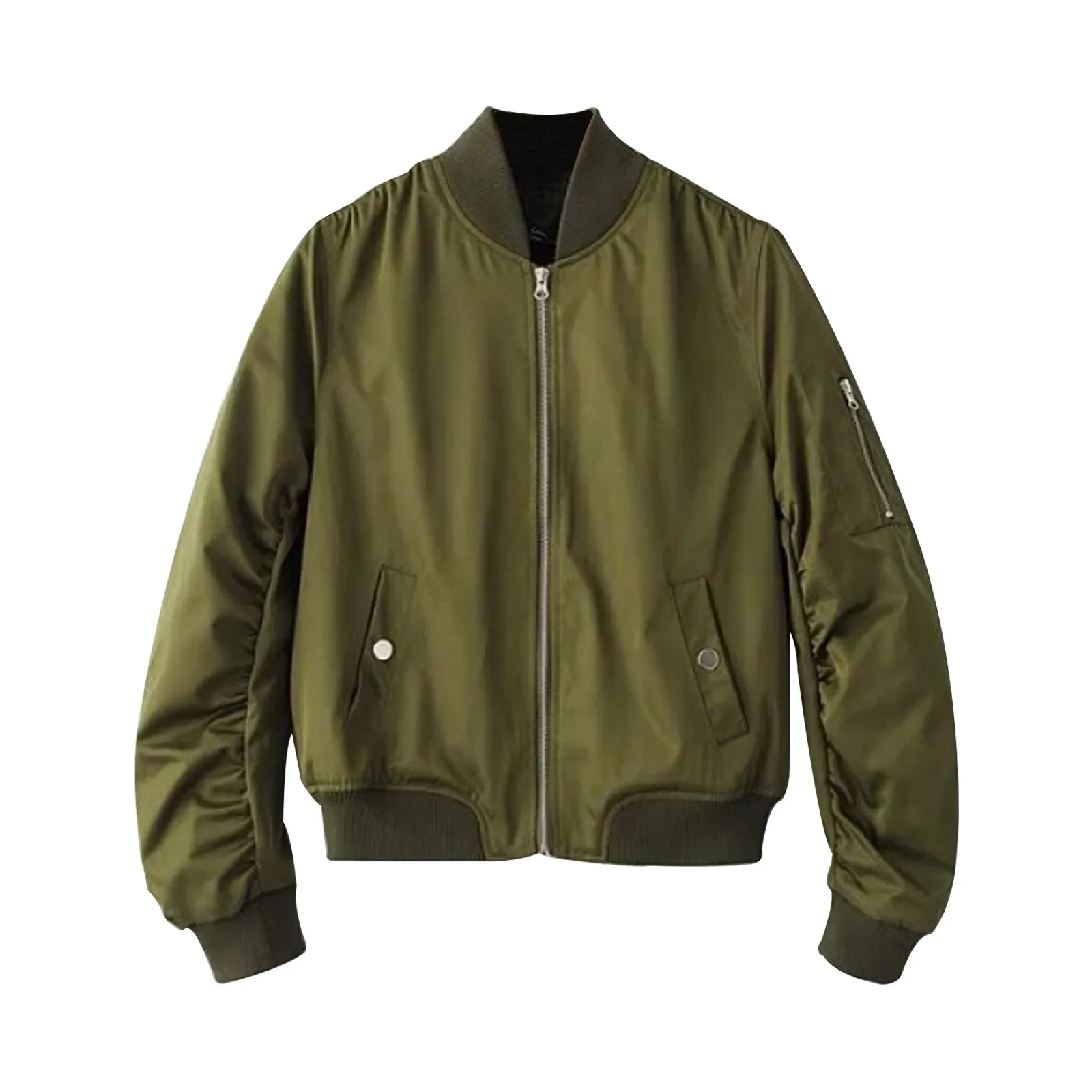 

Женская однотонная осенне-зимняя куртка с плиссированными рукавами, женские топы, одежда в Корейском стиле, вязаный Топ