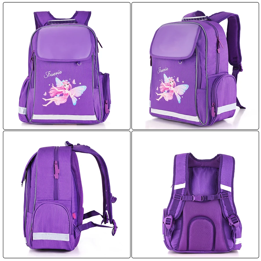 Kids Brand Beautiful Faerie Pattern School Bags for Girls Waterproof Backpack Primary Children 3D Orthopedic Schoolbag mochilas