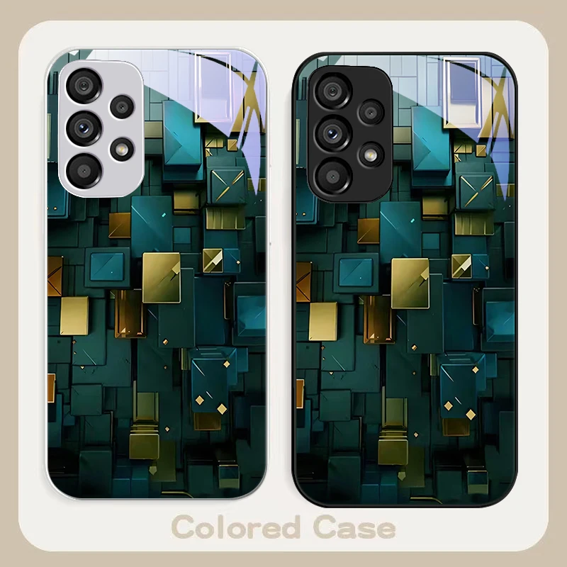 Bronze Space Far Peak Blue For Samsung Galaxy S24 Plus S20 21 FE S23 Ultra S8 9 A70 72 73 50 51 52 53 Tempered Glass Phone Case