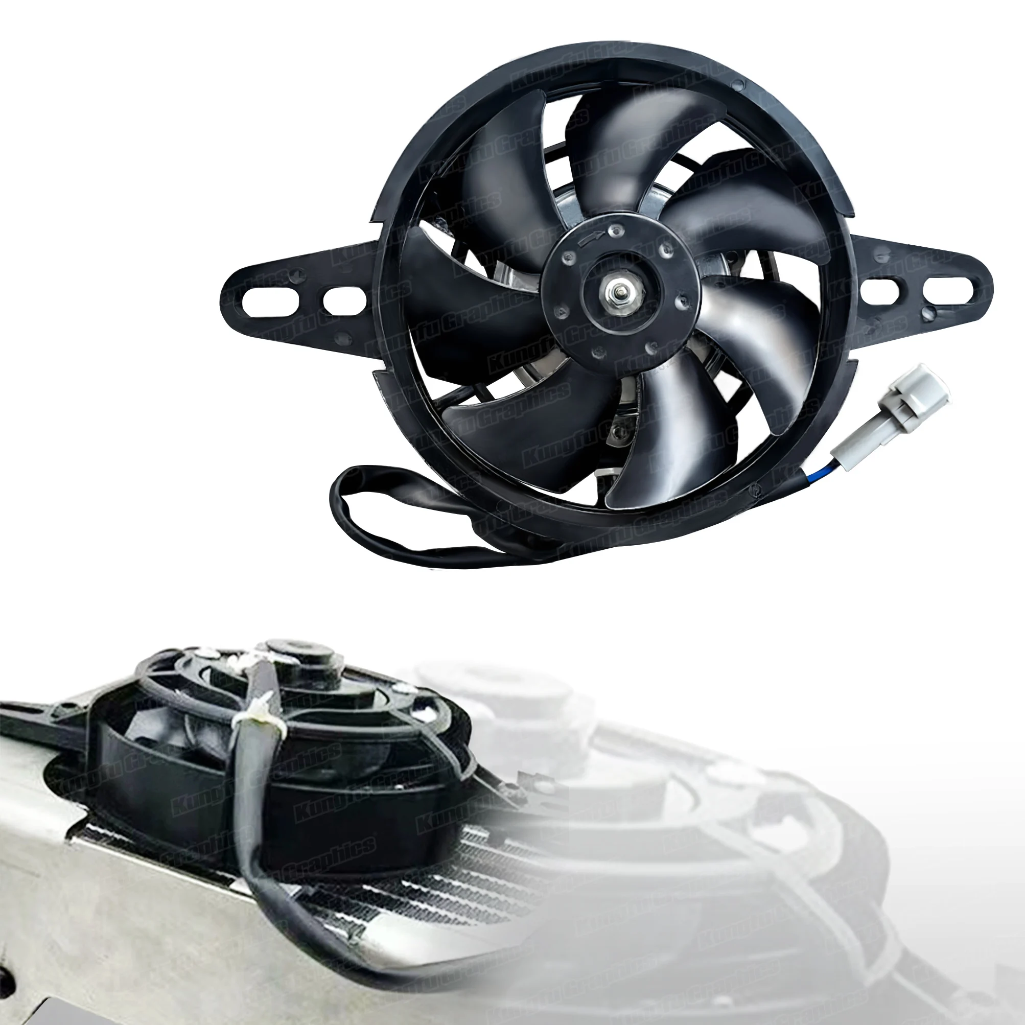 Вентилятор охлаждения JY Racing универсальный радиатор 4 дюйма 12 В С 7 лезвиями