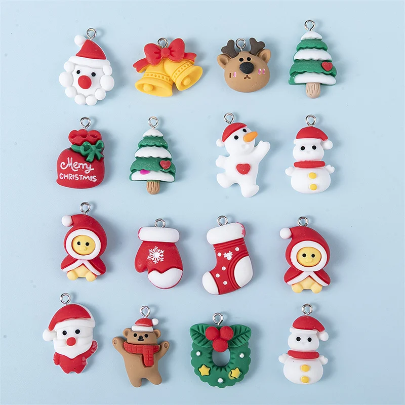 Новинка 15 шт. милые рождественские подвески из смолы елочные носки с оленем