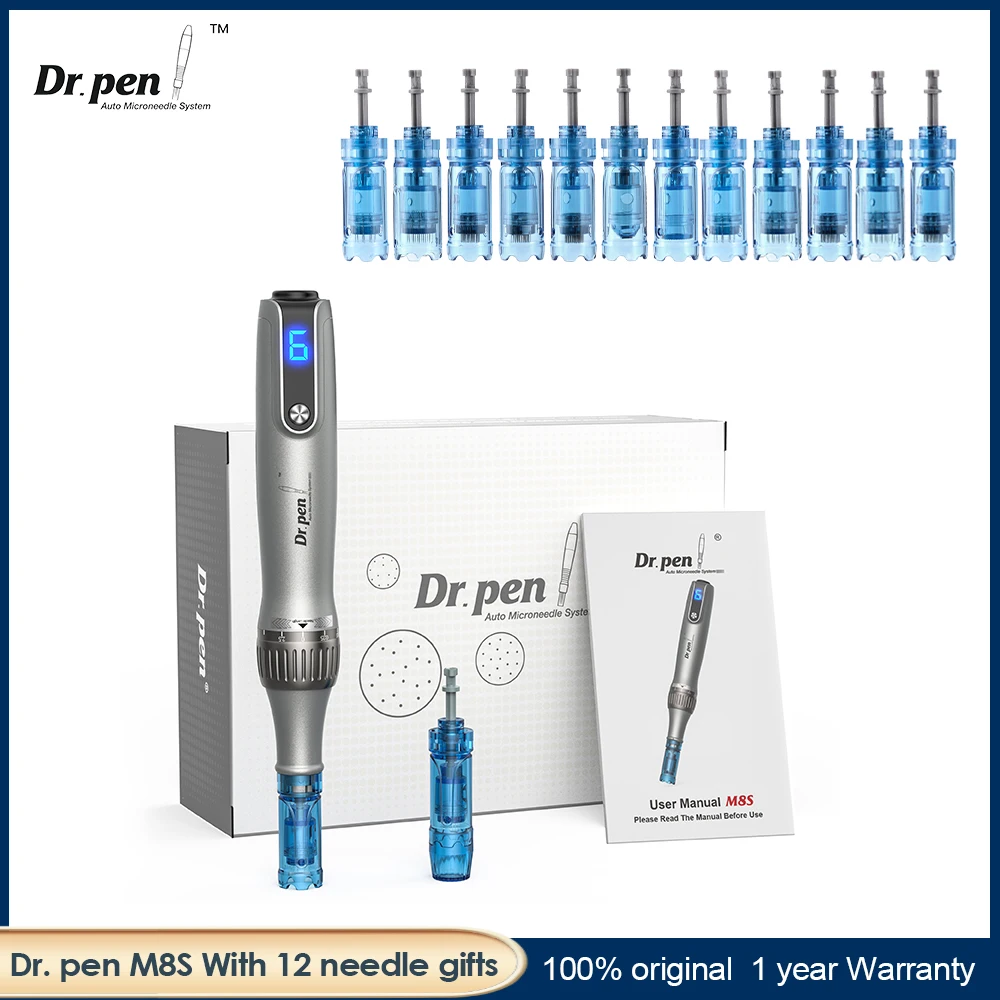 

Dr Pen Ultima M8S Derma Pen Authentic With 12 Pcs Needle Anti Back Flow Microneedling Pen Skincare Wireless Beauty Machine