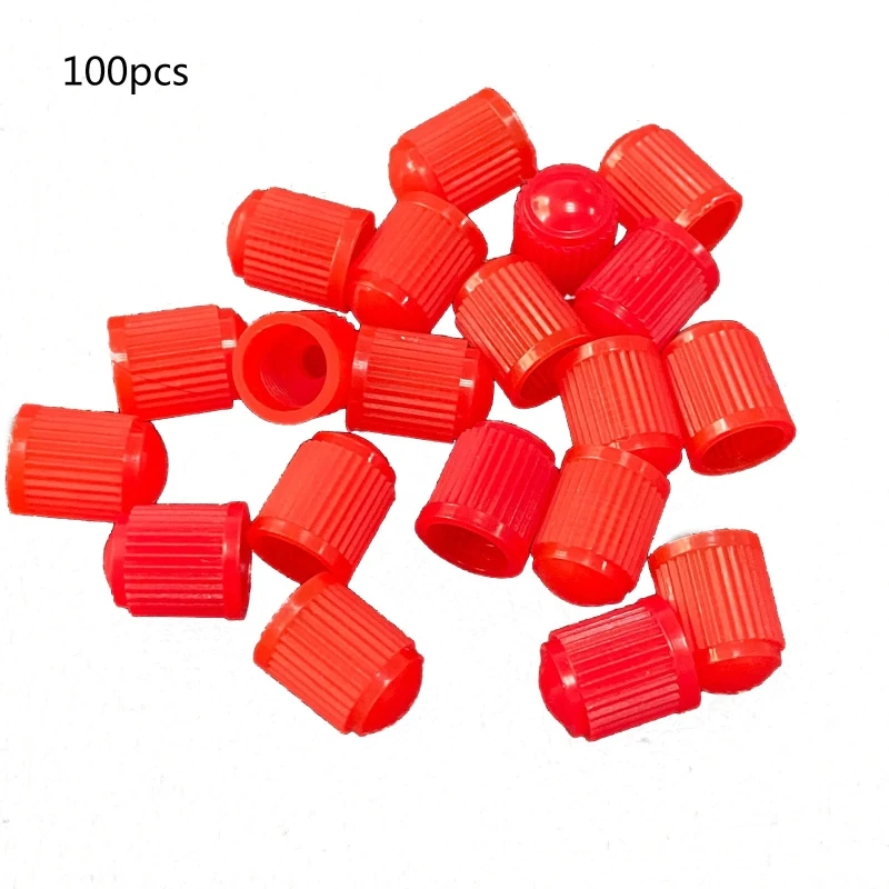 

100Pcs Universal Car Tire Air Valve Stems Dustproof Cover with O Rubber Ring Screw-On Easy to Install N0HF