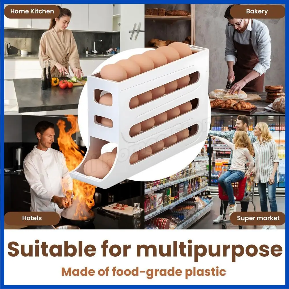 4-уровневый держатель для яиц в холодильнике автоматическая вращающаяся коробка