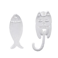 new cute cat cartoon animal stud earrings for women 2021 statement jewelry