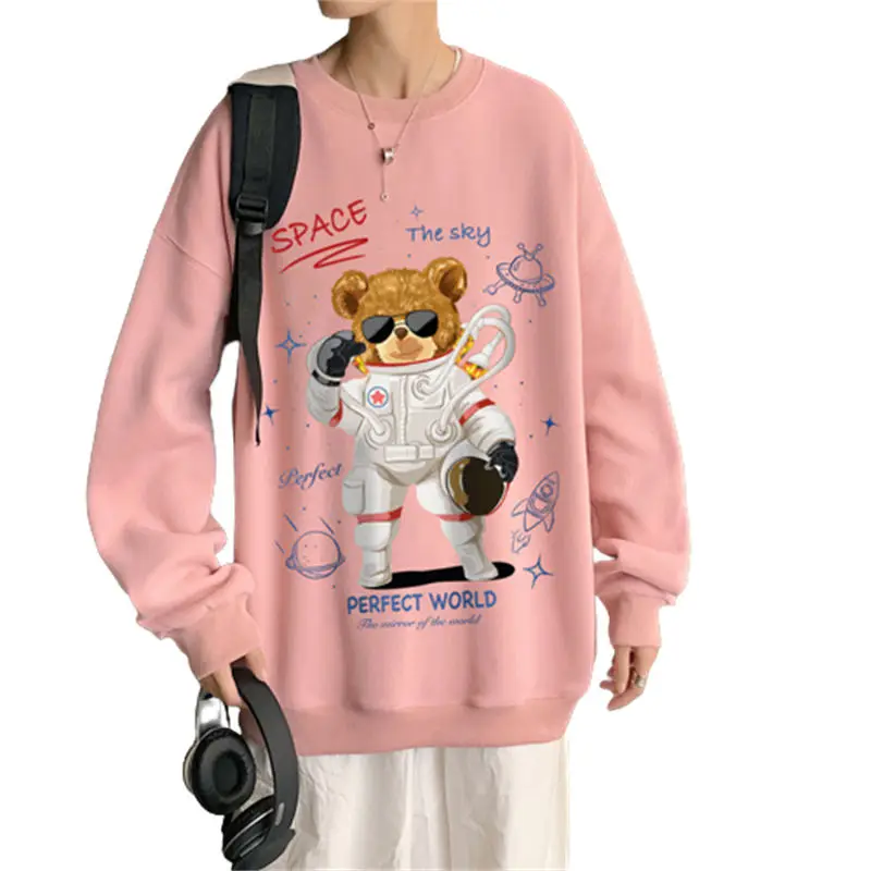 

VERSMA Korean Vintage Panda Graffiti Mens Pink Hoodie Sweatshirt American Oversize White Men Cotton Hoodies Women Dropshipping