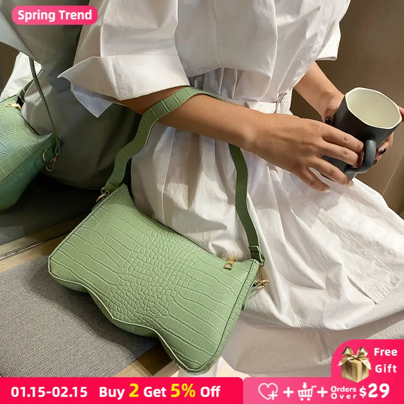 

Vintage PU Leather Women Baguette Purse Handbags Fashion Ladies Armpit Bag AII Match Solid Color Female Small tote Shoulder Bag