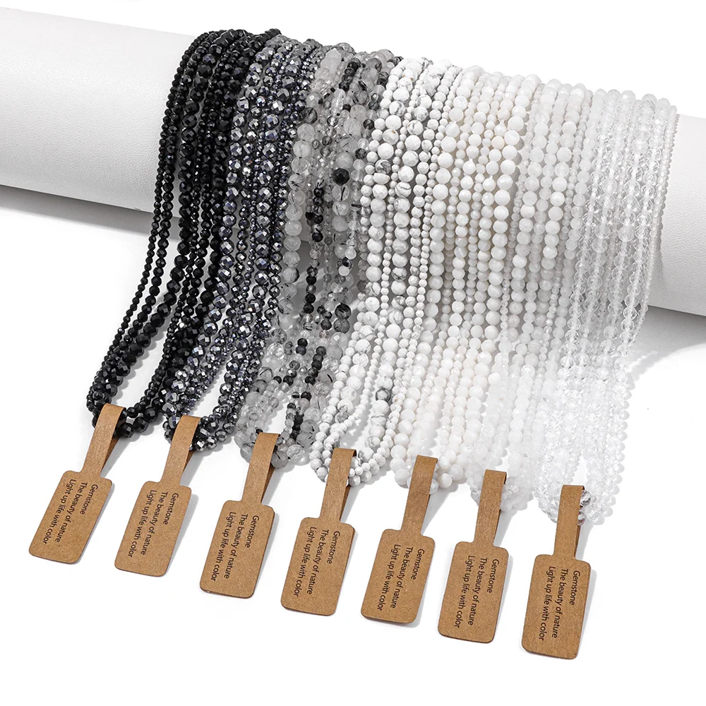 Натуральный черный обсидиановый камень 2/3/4 мм граненый круглый лабрадорит