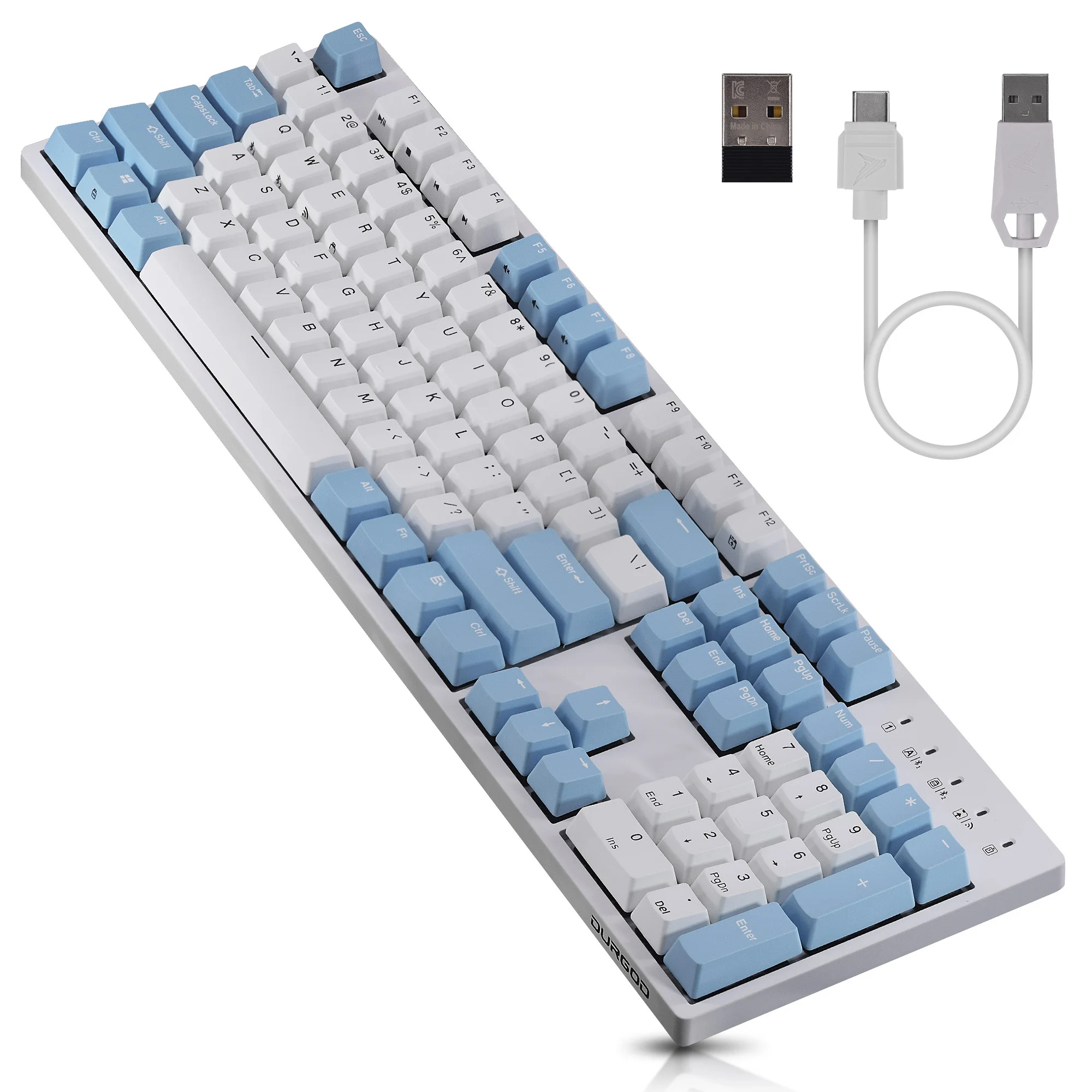 Durgod K310W Mechanical Keyboard Wireless Bluetooth Three -mode 104-key Cherry MX Switch Gaming Keyboard