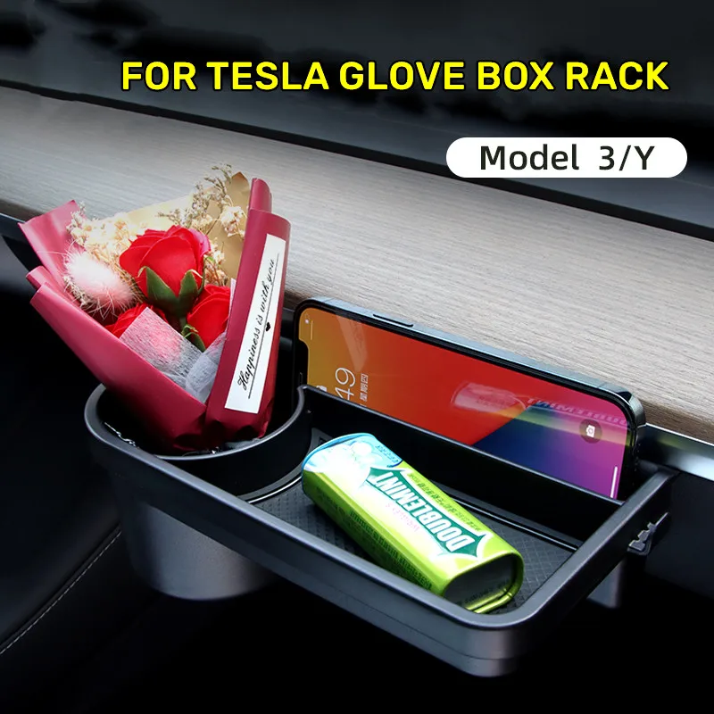 

Only FOR Tesla 2022 model 3 model y automobile glove box rack storage box shelf mobile phone water cup holder hook