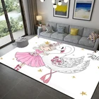 Коврик с 3D рисунком балерины, мягкий фланелевый напольный коврик для детской, спальни, игры с эффектом памяти, для гостиной и салона
