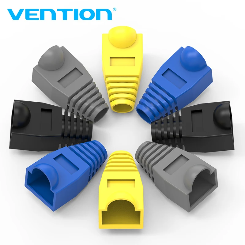 Vention RJ45 Защитные колпачки для коннекторов Ethernet разъемов 100 шт. для кабелей CAT5E/6.