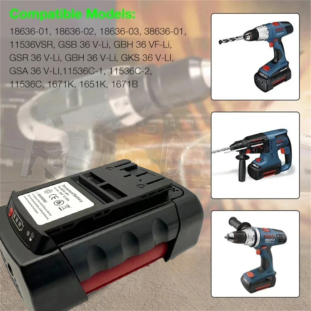 Фото Модернизированная версия для аккумулятора Bosch 36 В 12000 мАч BAT4030 BAT4040 BAT4050 BTA4060 литий-ионный аккумулятор     №4