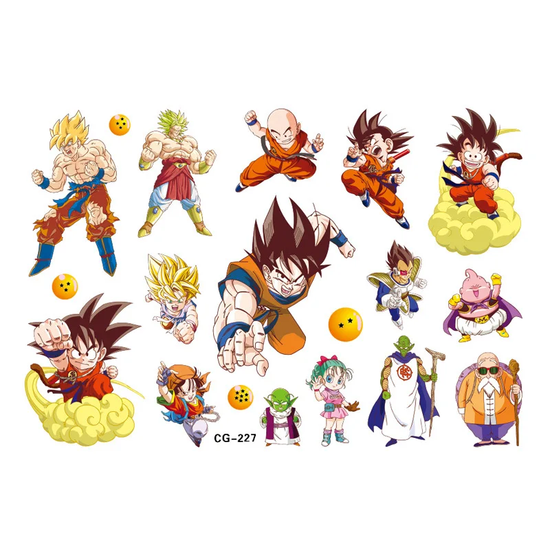 Фото Наклейки Dragon Ball Goku, водостойкие оригинальные аниме-фигурки, кавайные наклейки, принадлежности для дня рождения, украшения, детский подарок №3