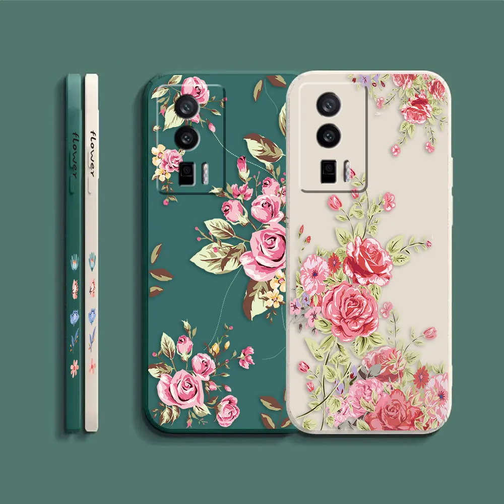 Case For Redmi K60E K60 K50 K40S K40 K30 K20 12C 10C 9A 9 8 10X 10A 10 Pro 4G 5G Gaming Case Fundas Cqoues Pretty Pink Flowers
