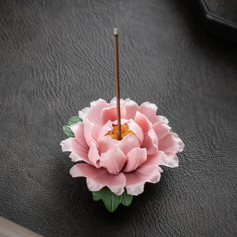 Creatività Lotus bruciatore di incenso piccolo bruciatore di incenso di loto bianco in ceramica decorazione domestica supporto per bastoncini di incenso diffusore di aromi