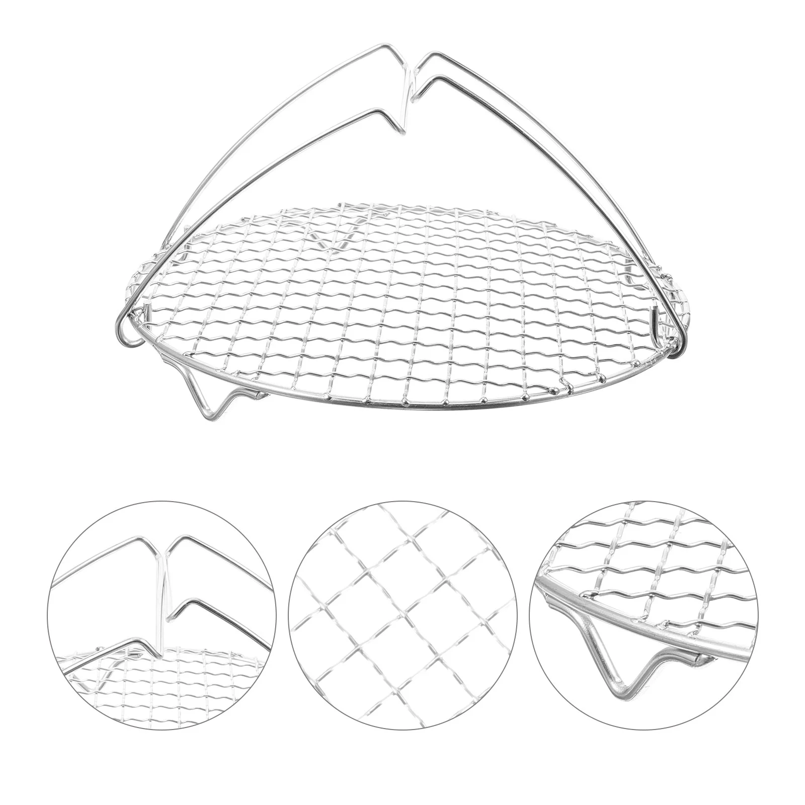 

Stainless Steel Steamer Rack Round Steamer Rack Cooking Steamer Rack with Handles for Air Fryer
