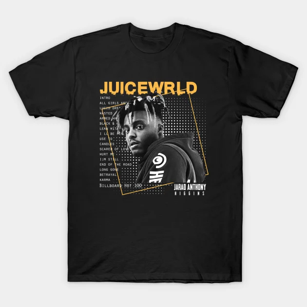 

2021 Men/Women's Summer Black Street Fashion Hip Hop Juice Wrld - Streetwear T-shirt Cotton Tees Short Sleeve Tops