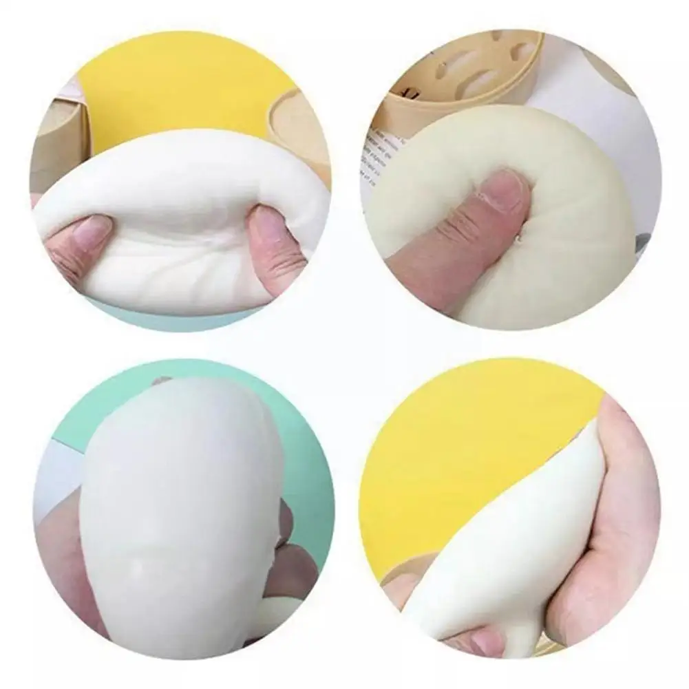 

8.5cm Simulation Steamed Stuffed Bun With Steamer Soft Squishy Decompress Fidgets Anti Stress Relief Squeeze Toy For Adults Z2z2