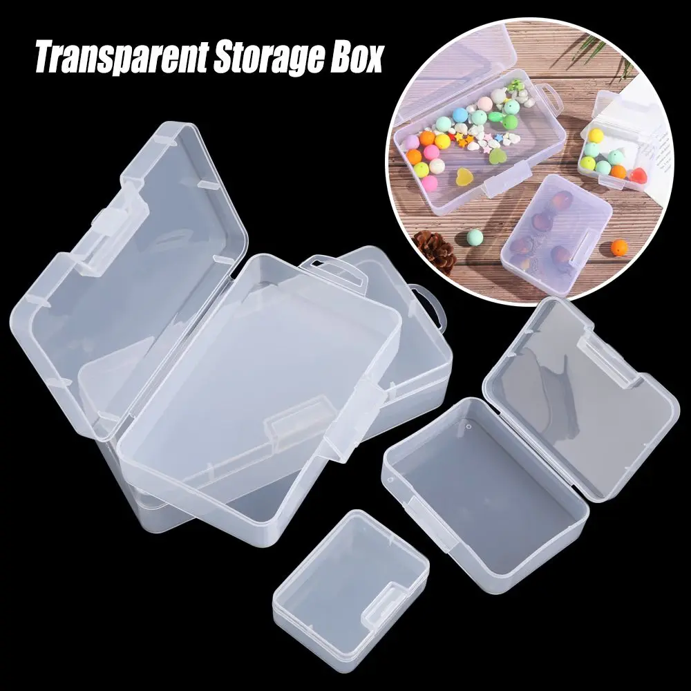 

4 Sizes Small Square Clear Plastic Storage Box For Jewelry Diamond Embroidery Craft Bead Pill Home Storage Supply