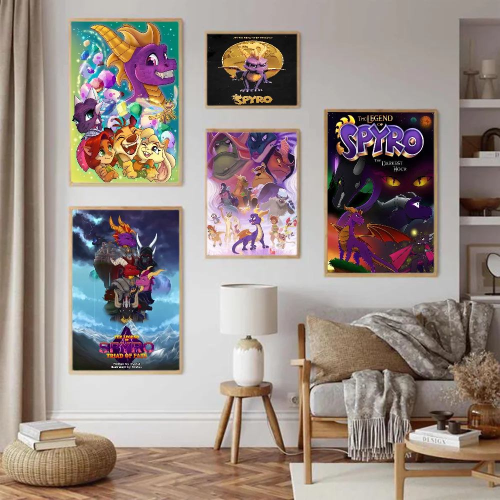 S-Spyro R-Reignited T-Trilogy DIY Sticky Poster Fancy Wall Sticker For Living Room Bar Decoration Decor