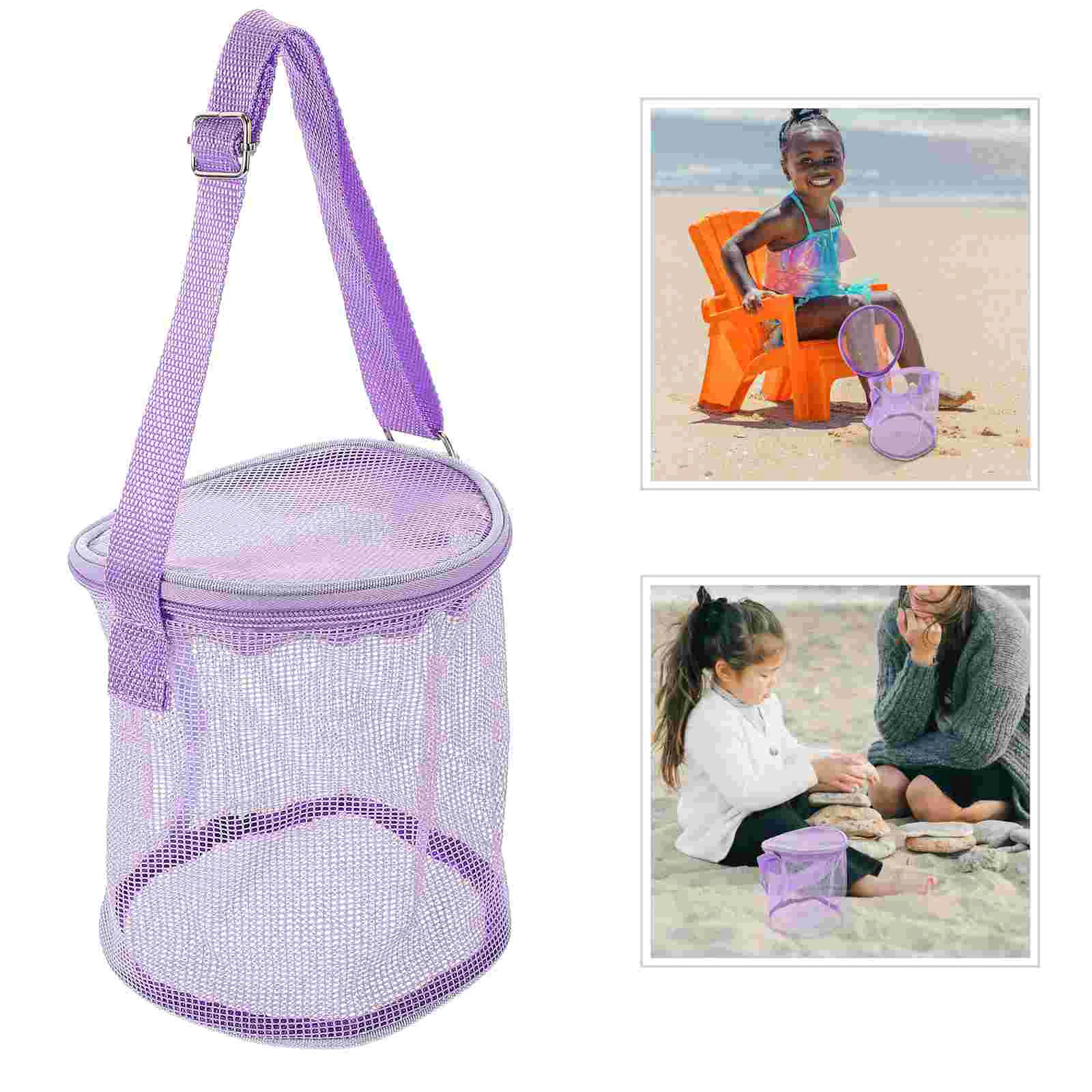 

Bag Mesh Beachbags Tote Sand Seashell Shell Kids Toysstorage Net Backpack Collecting Pool Shoulder Bucket Organizer