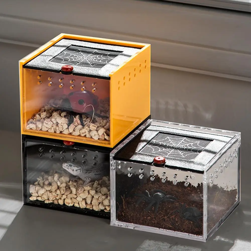 

Ventilated Pet Enclosure for Pet Enclosure with Air Holes Ventilated Feeding Box with Viewing Space Breathable Hole for Peaceful