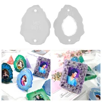 irregular oval photo frame silicone mold rectangle epoxy resin mould for diy epoxy resin crafts home table decoration
