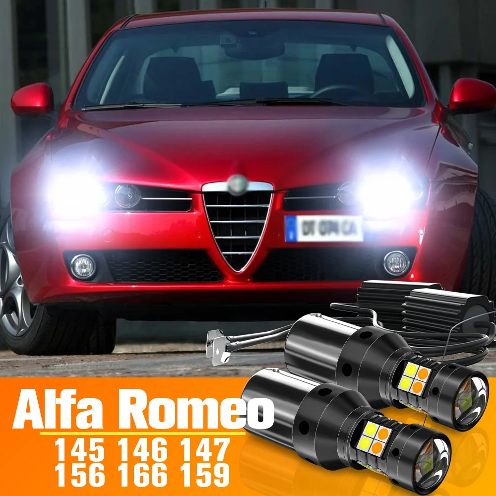 

2pcs Dual Mode LED Turn Signal+Daytime Running Light DRL Accessories For Alfa Romeo 145 146 147 156 166 159 (1995-2012)