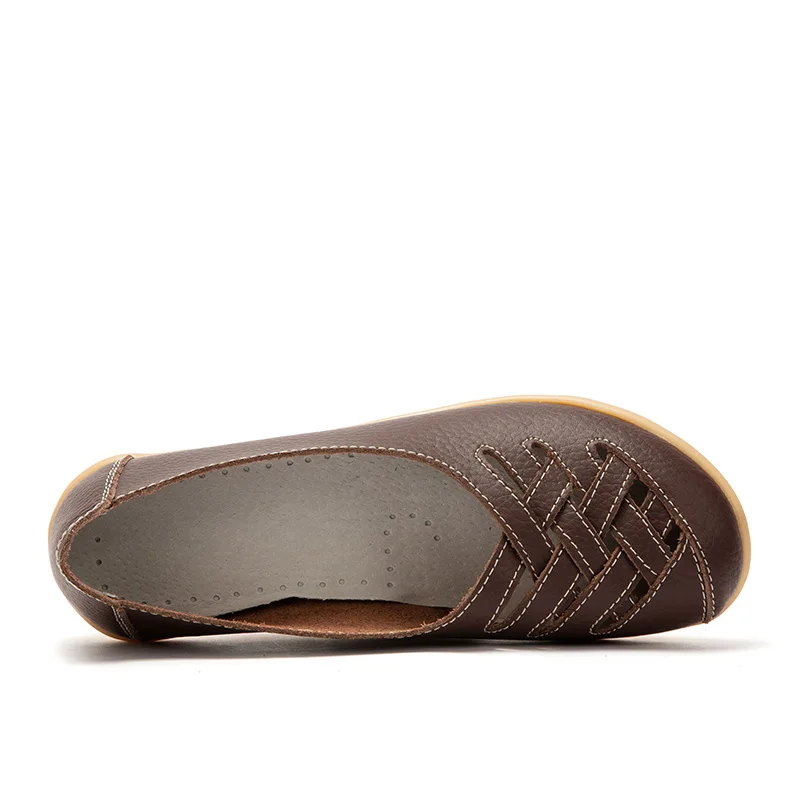 Новая женская обувь Xia Doudou Mama универсальные туфли из натуральной кожи