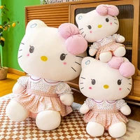 new kawaii sanrio hello kitty skirt plush toys stuffed doll cute anime cartoon image room decor toys for girls birthday gift