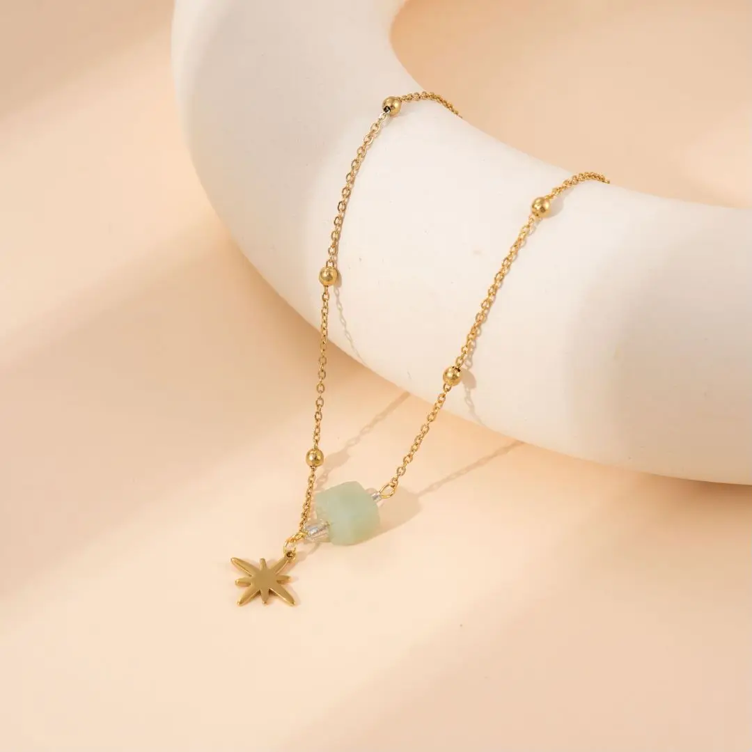 Модная позолоченная подвеска в виде звезды из нержавеющей стали для женщин