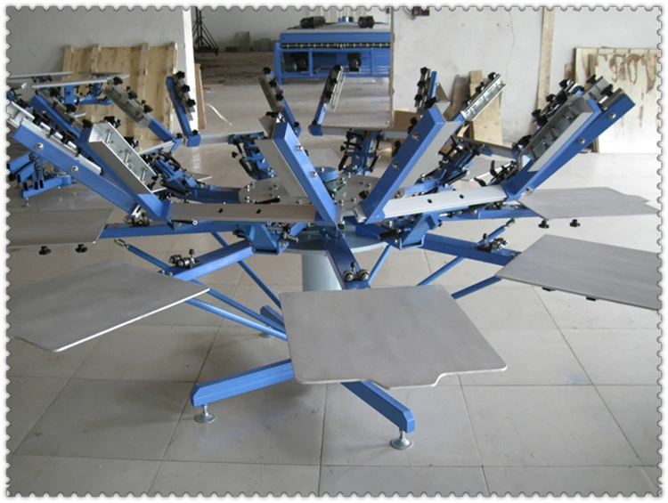 Ручная 8-цветная 8-станционная машина для шелкографии одежды с микрорегулировкой