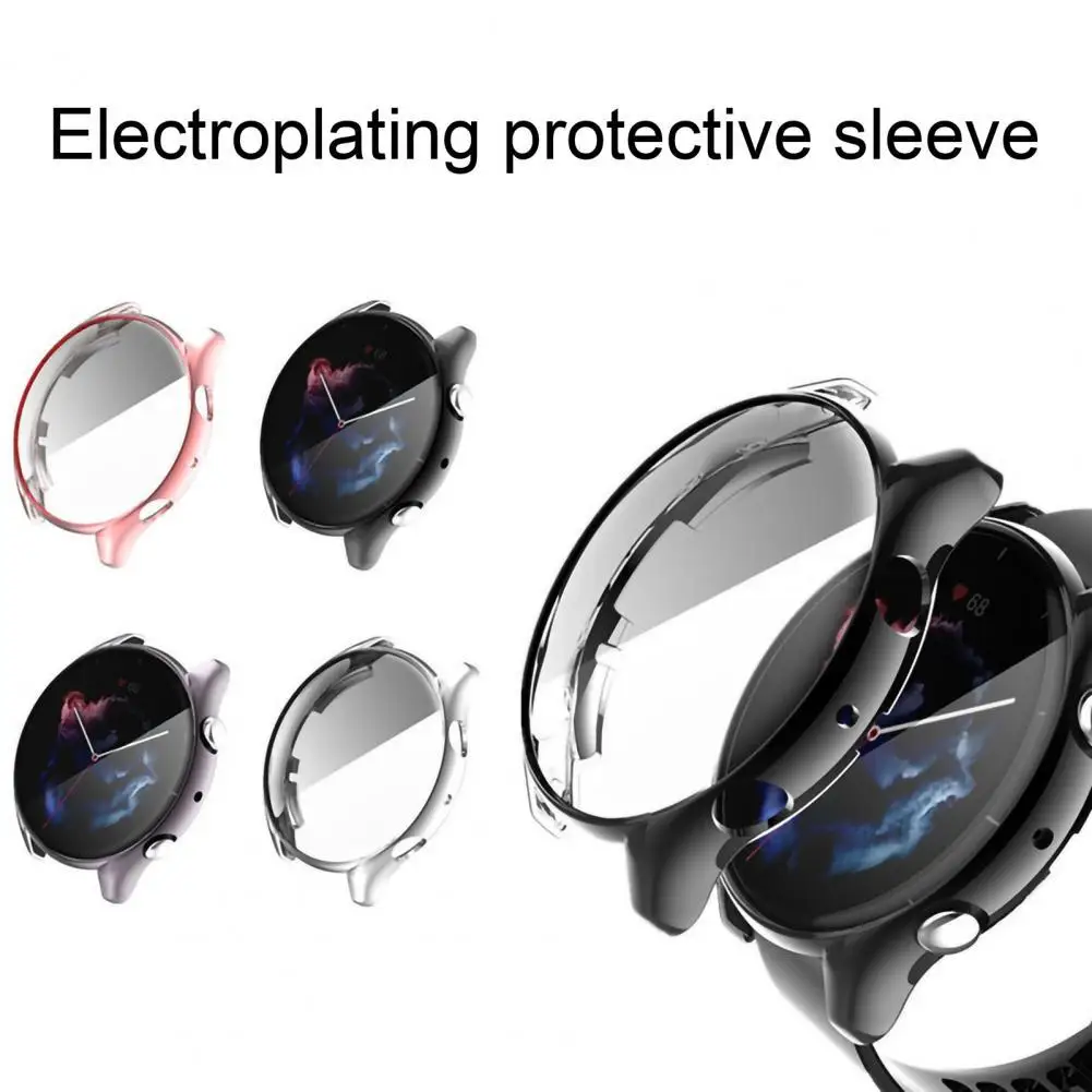 

Watch Case Anti-fall Electroplating TPU Smart Watch Full Screen Protector Cover for Amazfit GTR 3/GTR 3 Pro