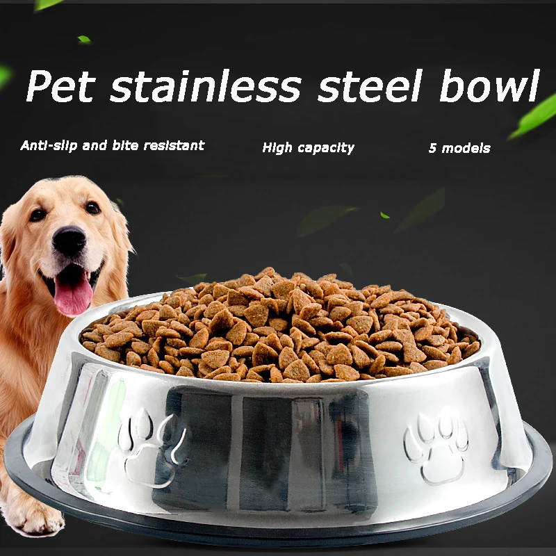 Pet Dog Cat Bowls Stainless Steel Feeding Feeder Water Bowl For Pet Dog Cats Puppy Outdoor Food Dish XS/S/M/L/XL/XXL