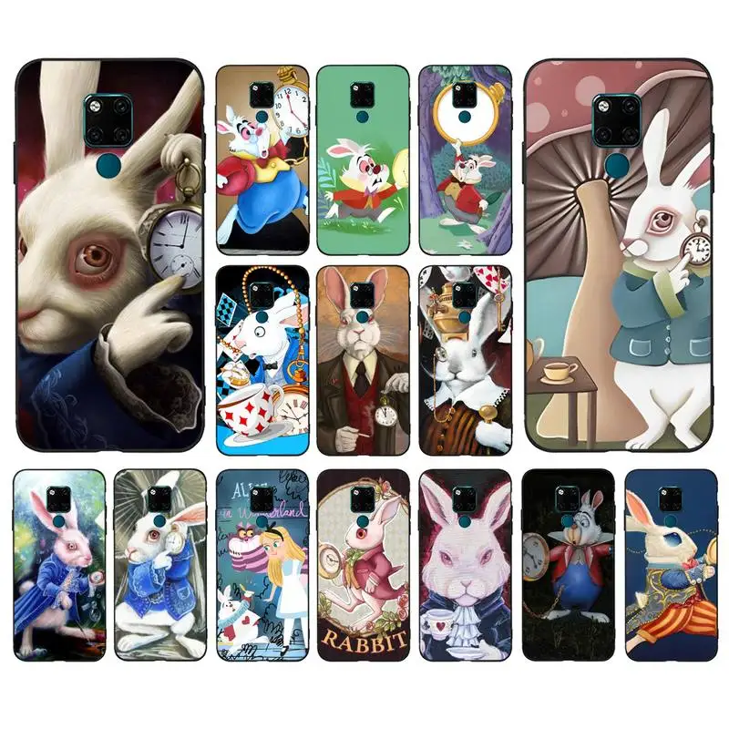

Disney Alice in Wonderland rabbit Phone Case for Huawei Mate 20 10 9 40 30 lite pro X Nova 2 3i 7se
