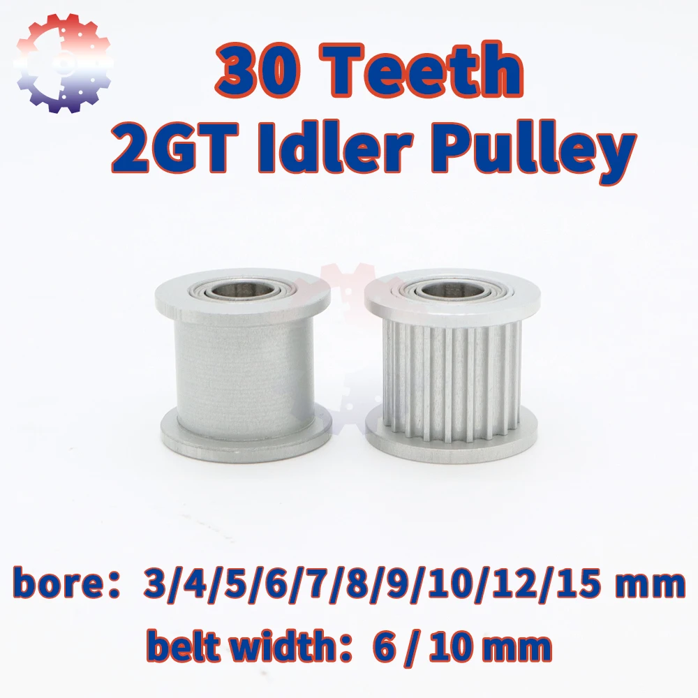 

30 зубьев 2GT направляющий шкив для синхронизации отверстие 3 4 5 6 8 ~ 15 мм 30 зубьев ширина 6 10 мм детали для 3D-принтера 2MGT синхронный шкив 30 T GT2 направляющий