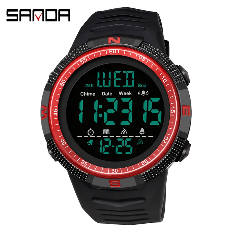 

SANDA Fashion Military Men's Watches 50M Waterproof Sports Watch for Male LED Electronic Wristwatches Relogio Masculino 6014