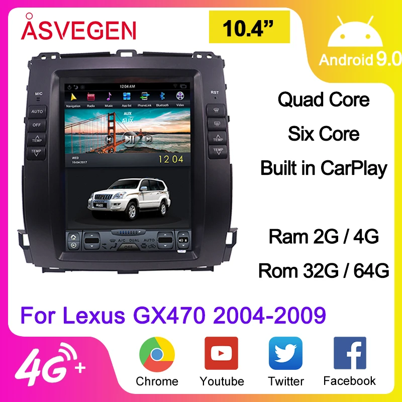 

PX3 10.4 Android 7.1 Car Multimedia Player For Lexus GX470 2004-2009 Ram 2G 32G GPS Navigation Radio Auto Car Stereo