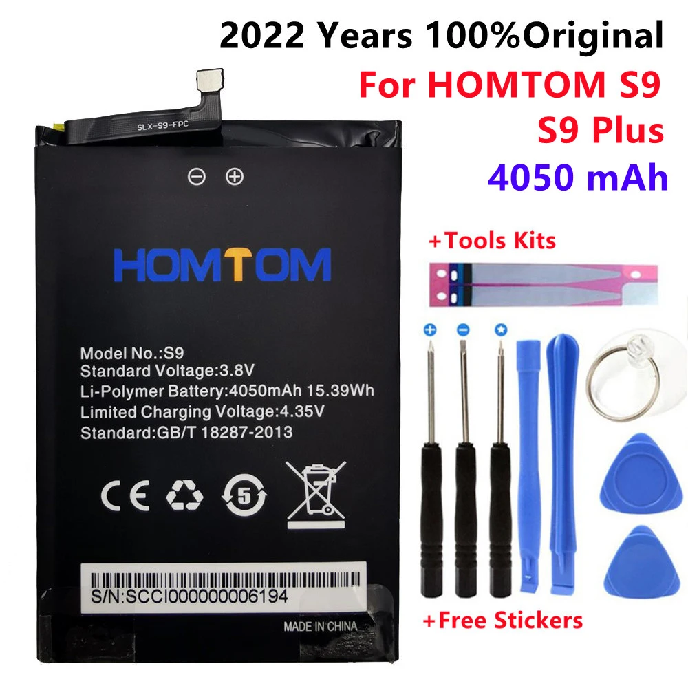

100% New Original homtom S9 Plus Battery 4050 mAh for HOMTOM S9 S9 Plus Smart Phone +Free Tools