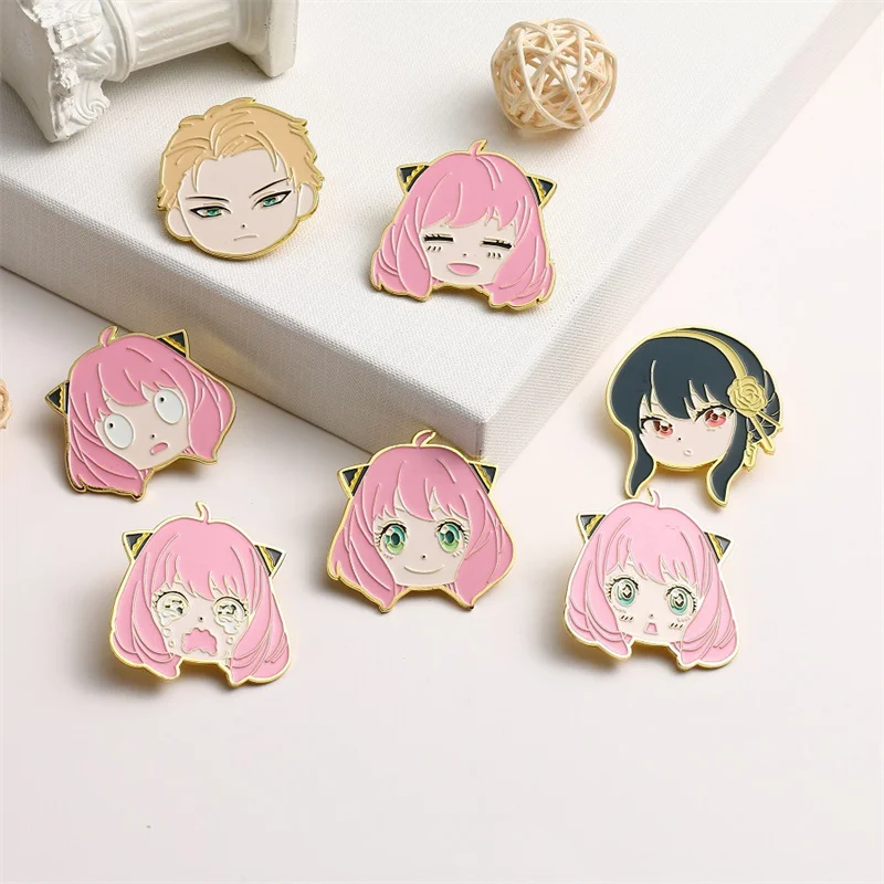 

SPY X Family Chibi Enamel Pins Anime Figure Anya Forger Brooch Jewelry Cute Badge Lapel Pin Gift for Collar Accessory