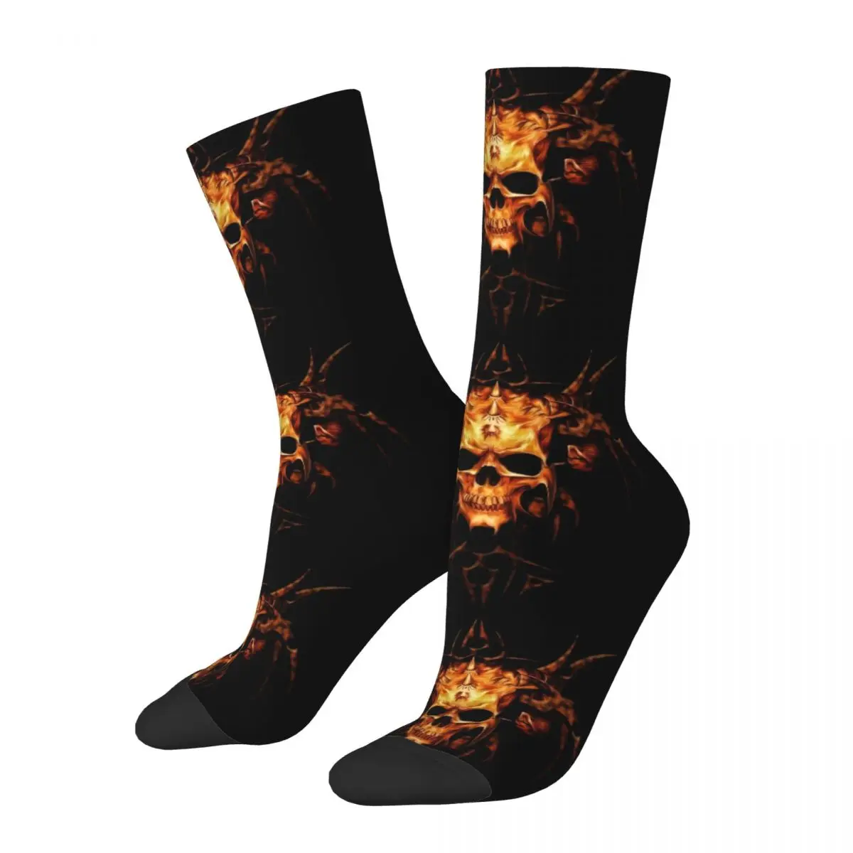 

Winter Warm Colorful Unisex Punk Rock Skull Socks Heavy Metal Skeleton Non-slip Basketball Socks